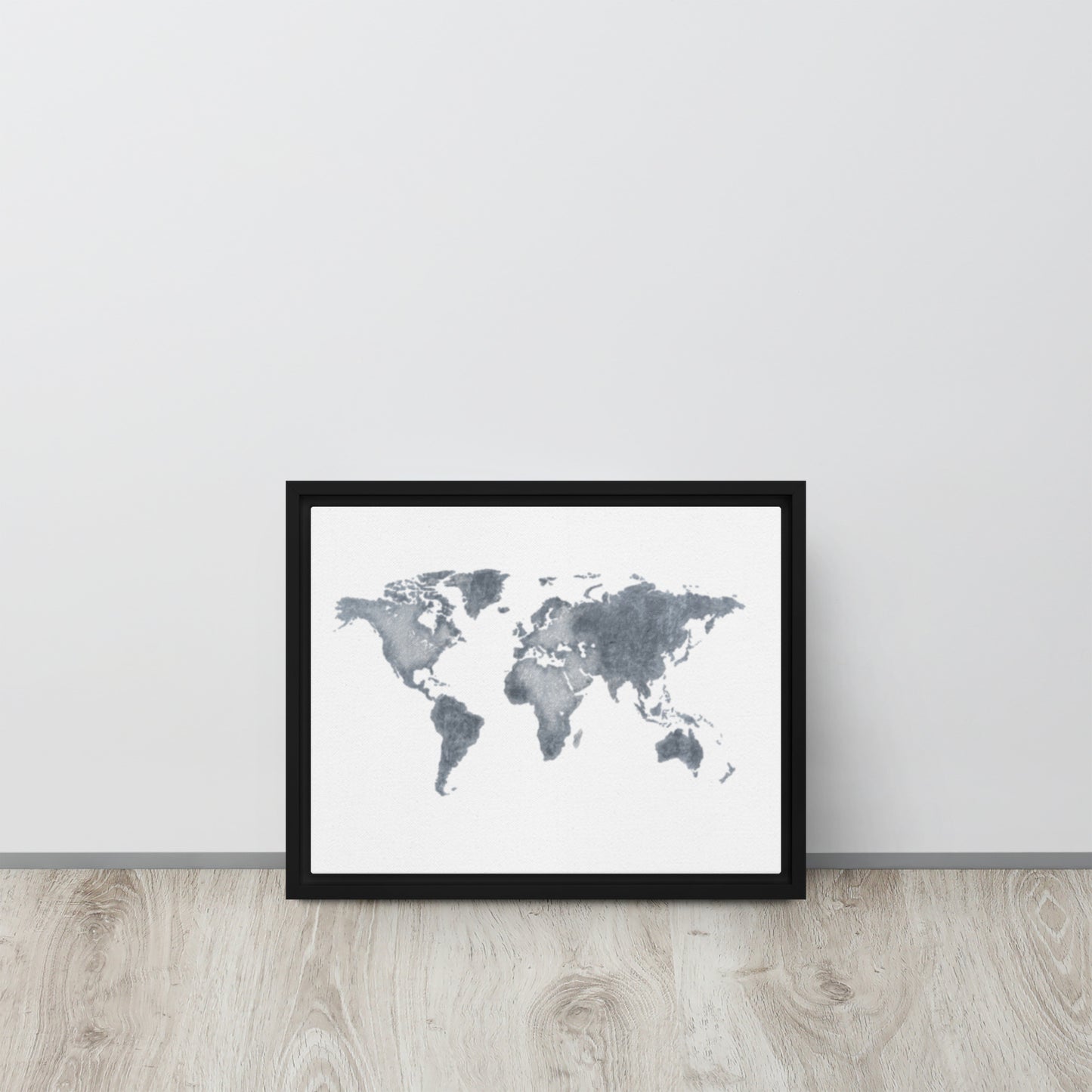 World Map (light) Framed canvas