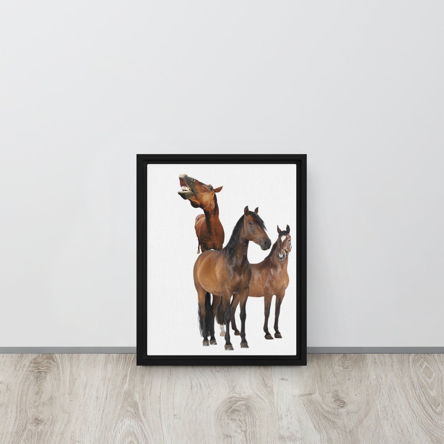 Horse Play. Framed canvas