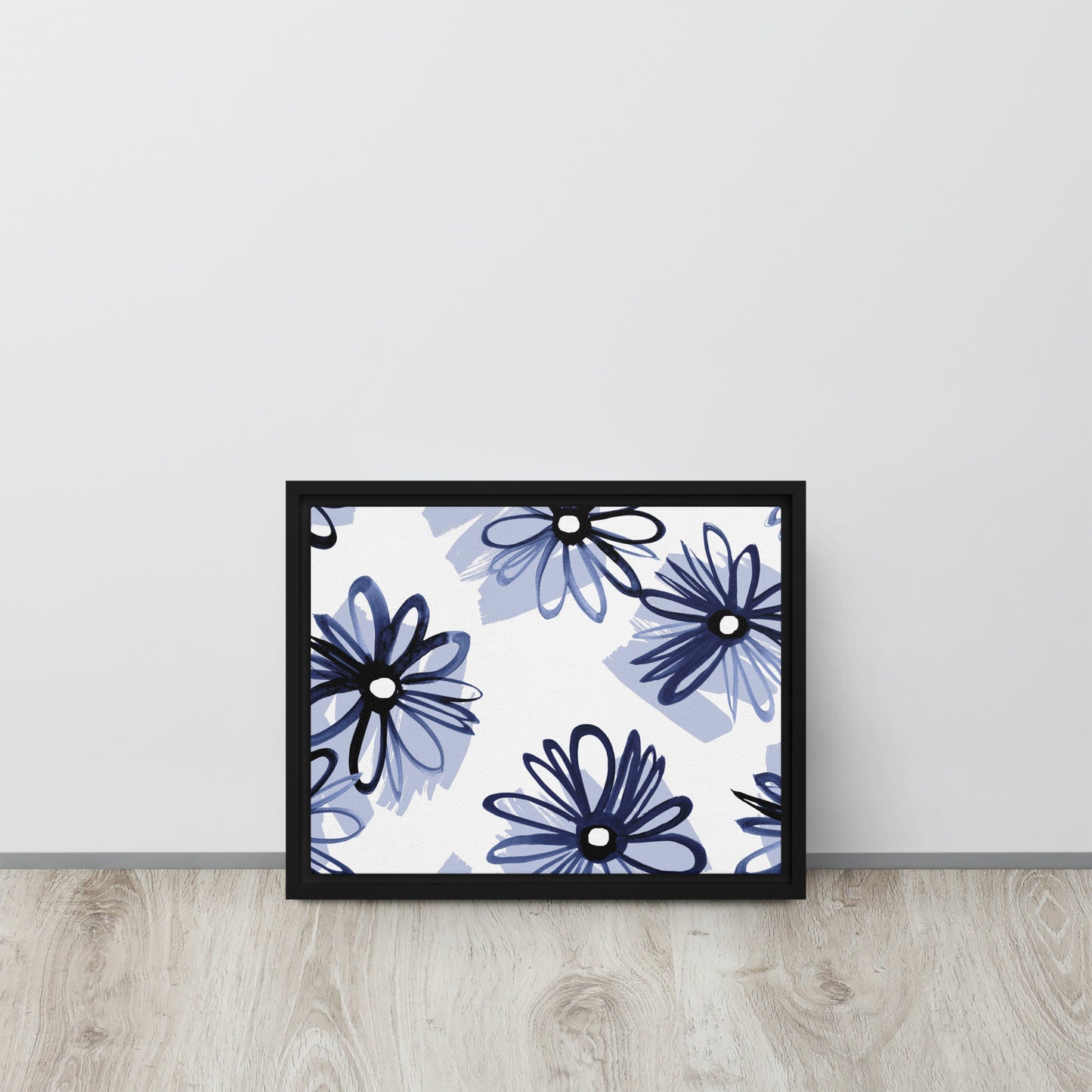 Blue. Framed canvas