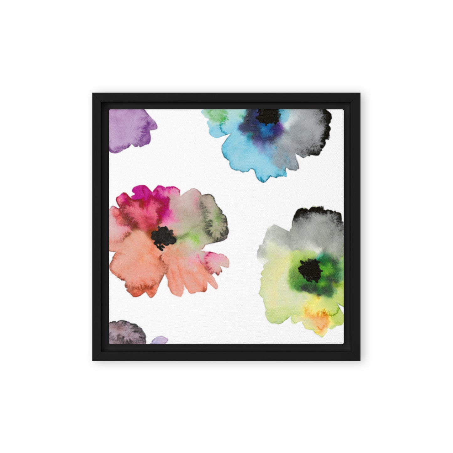 FLOWERS. Framed canvas