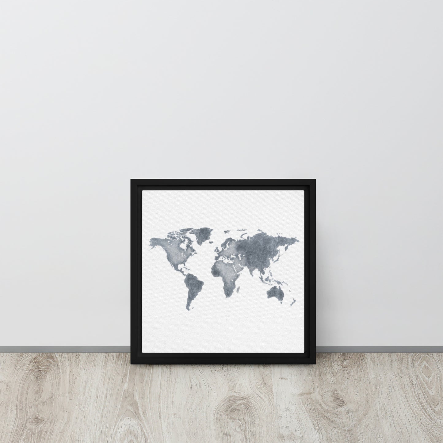 World Map (light) Framed canvas