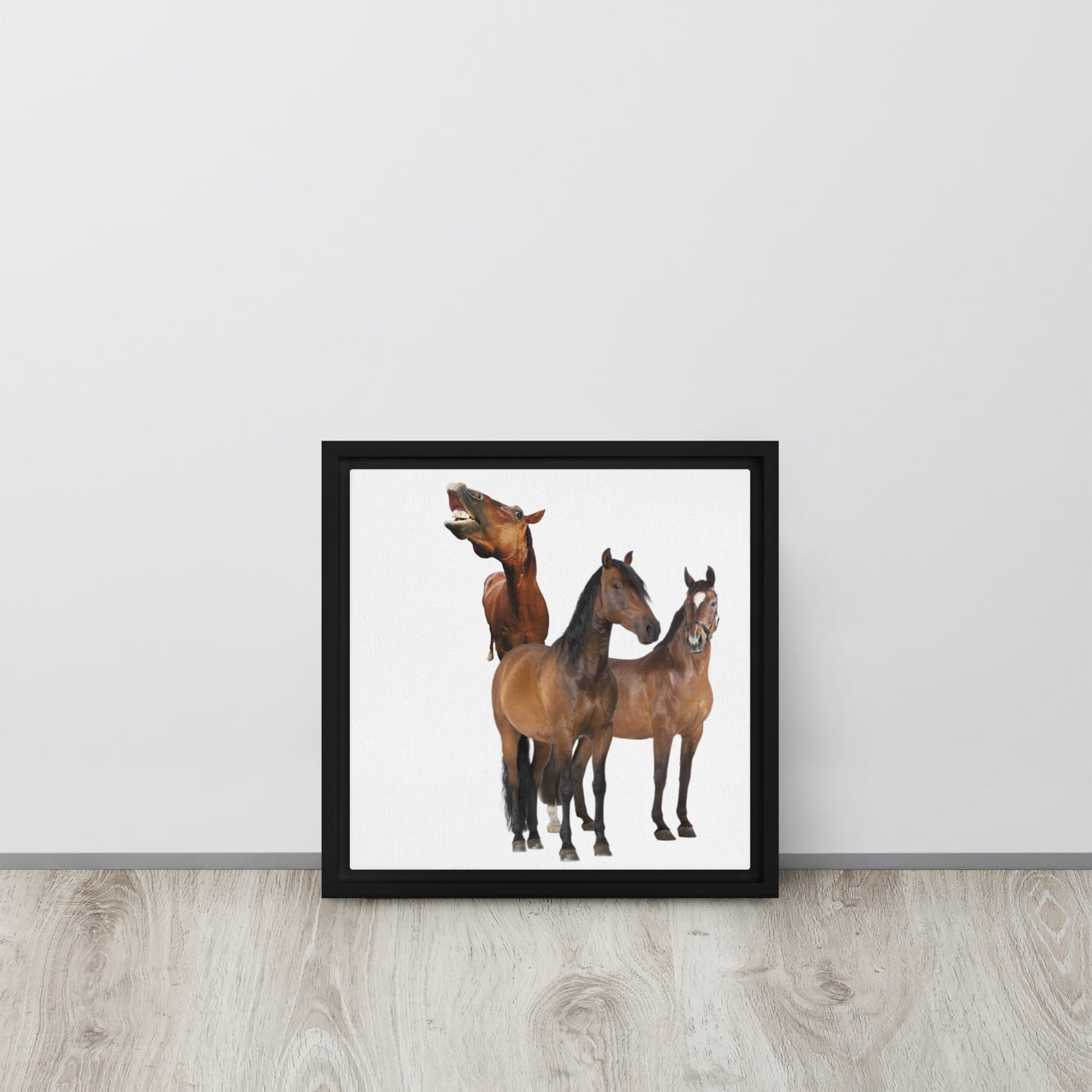 Horse Play. Framed canvas