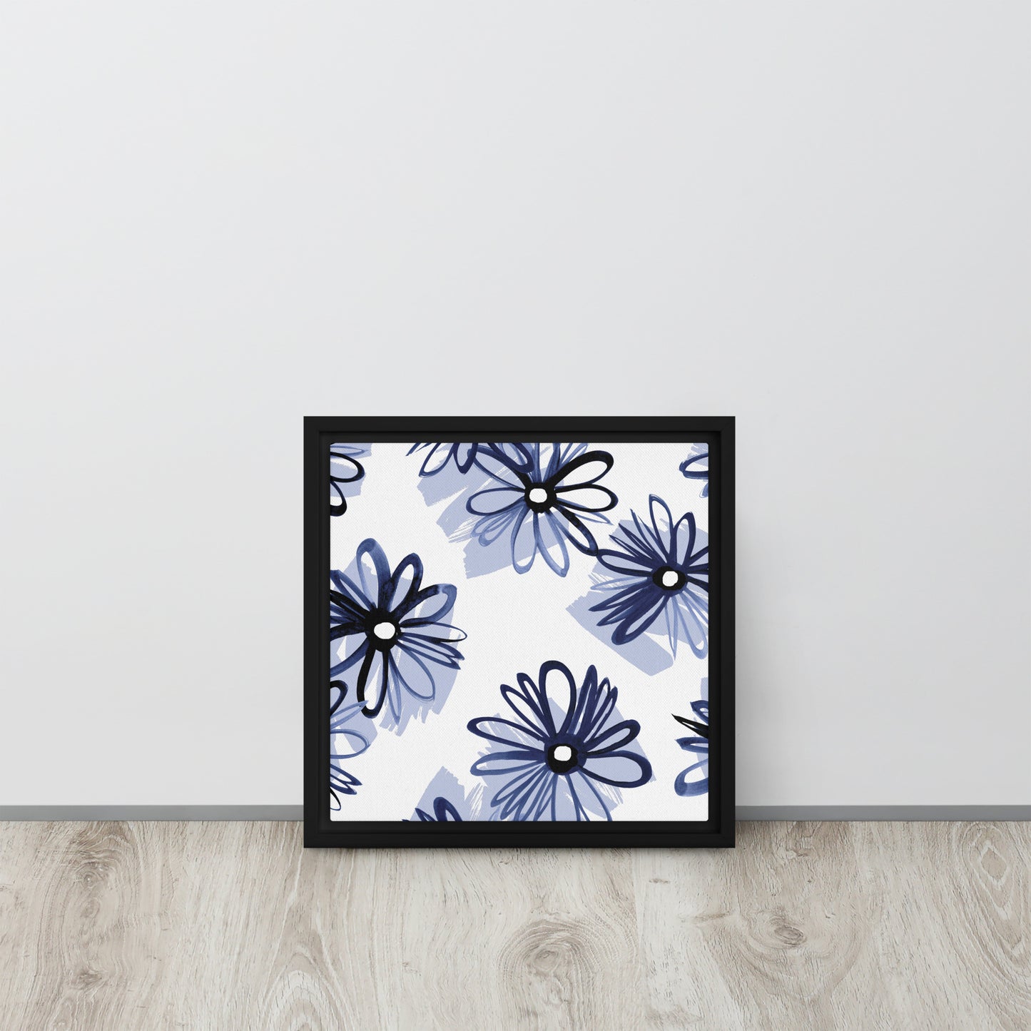 Blue. Framed canvas