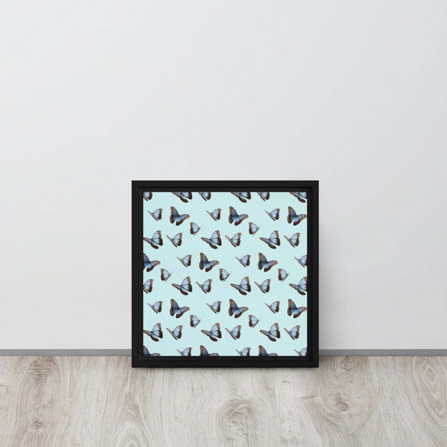 Blue Butterflies. Framed canvas