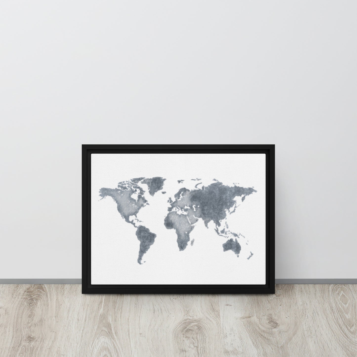 World Map (light) Framed canvas