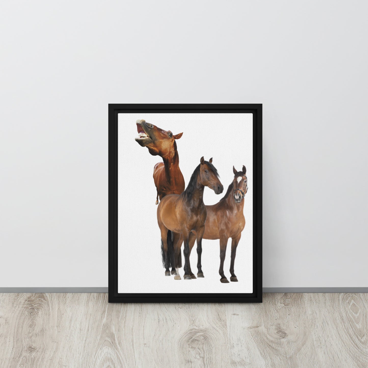 Horse Play. Framed canvas