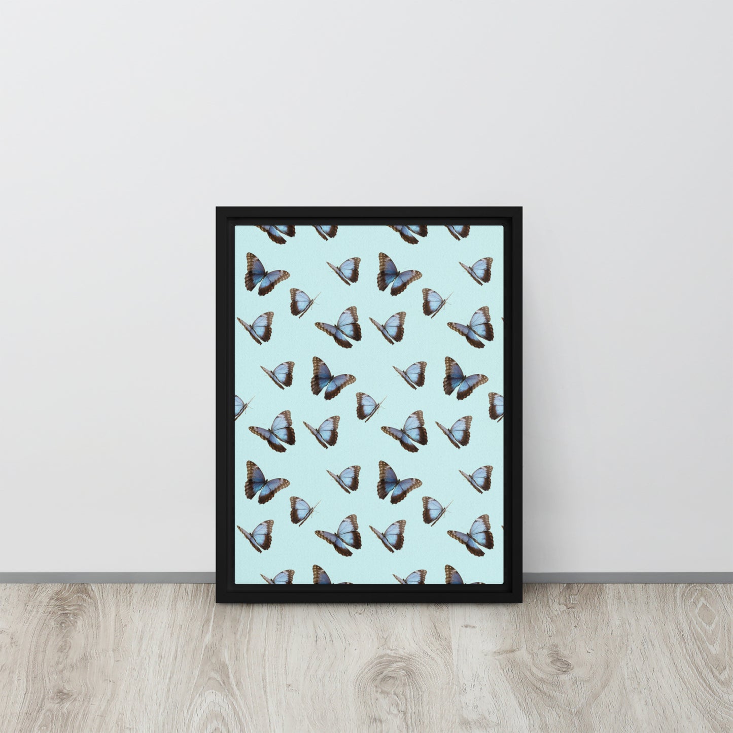 Blue Butterflies. Framed canvas