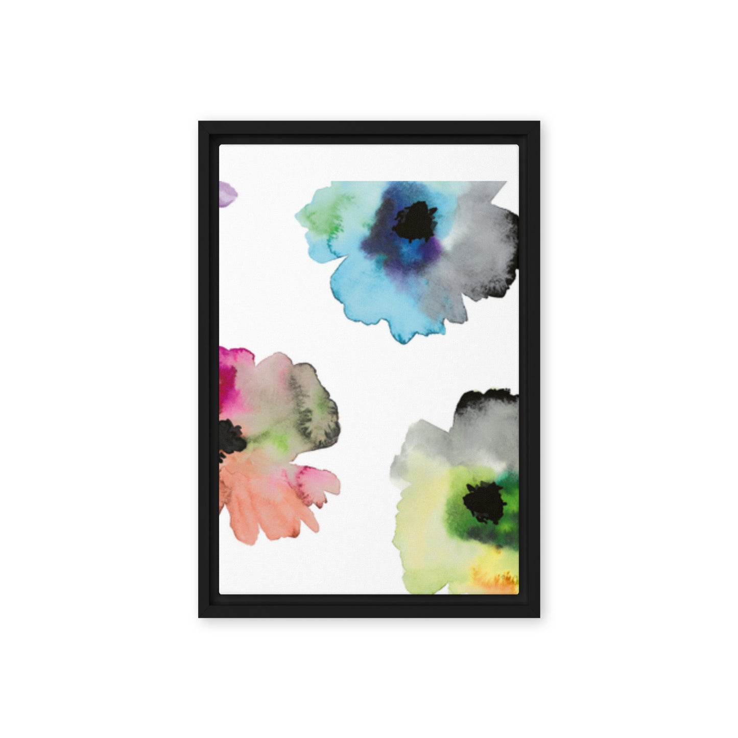 FLOWERS. Framed canvas