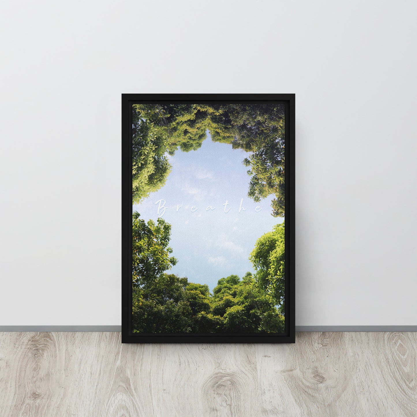 BREATHE. Framed canvas