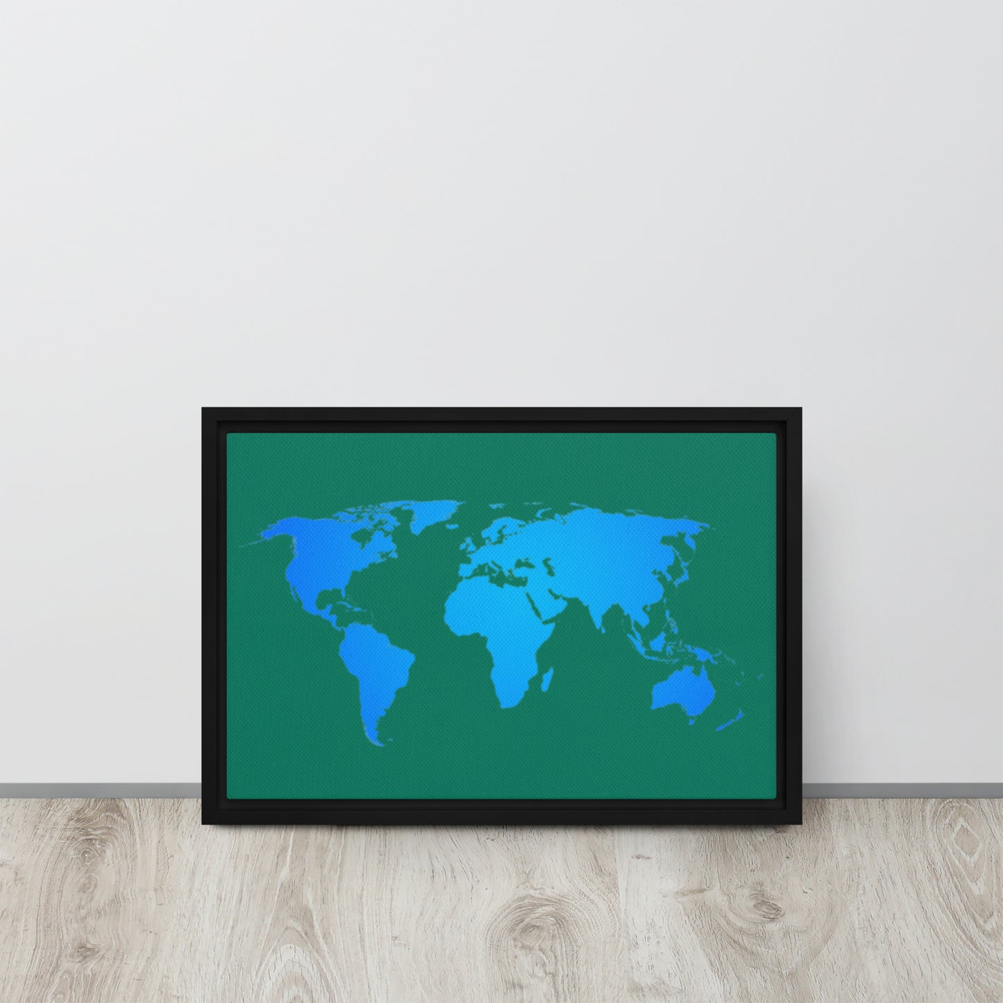 World Map, Framed canvas