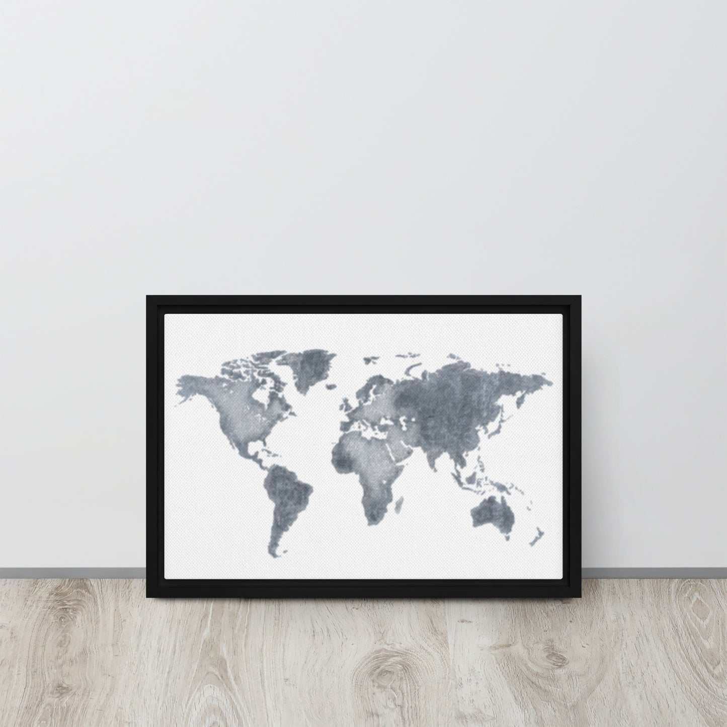 World Map (light) Framed canvas