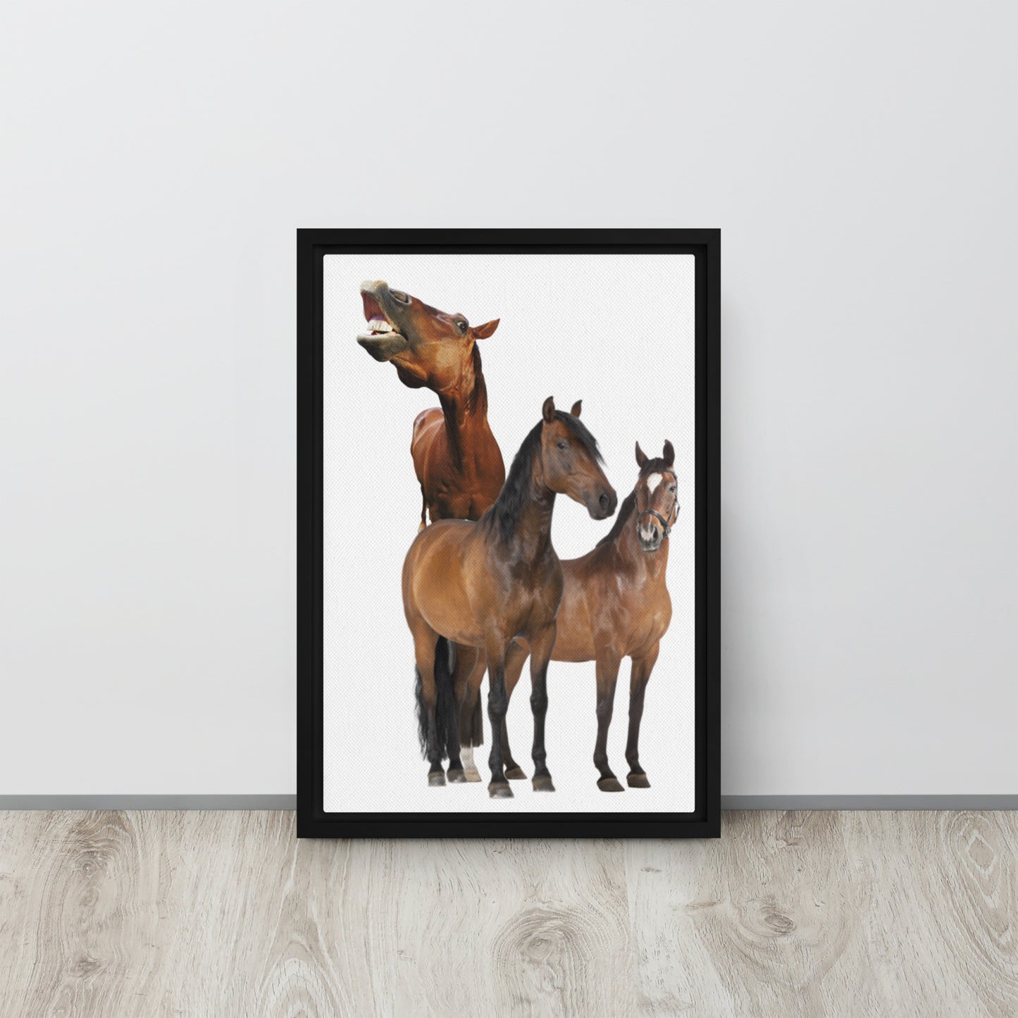 Horse Play. Framed canvas