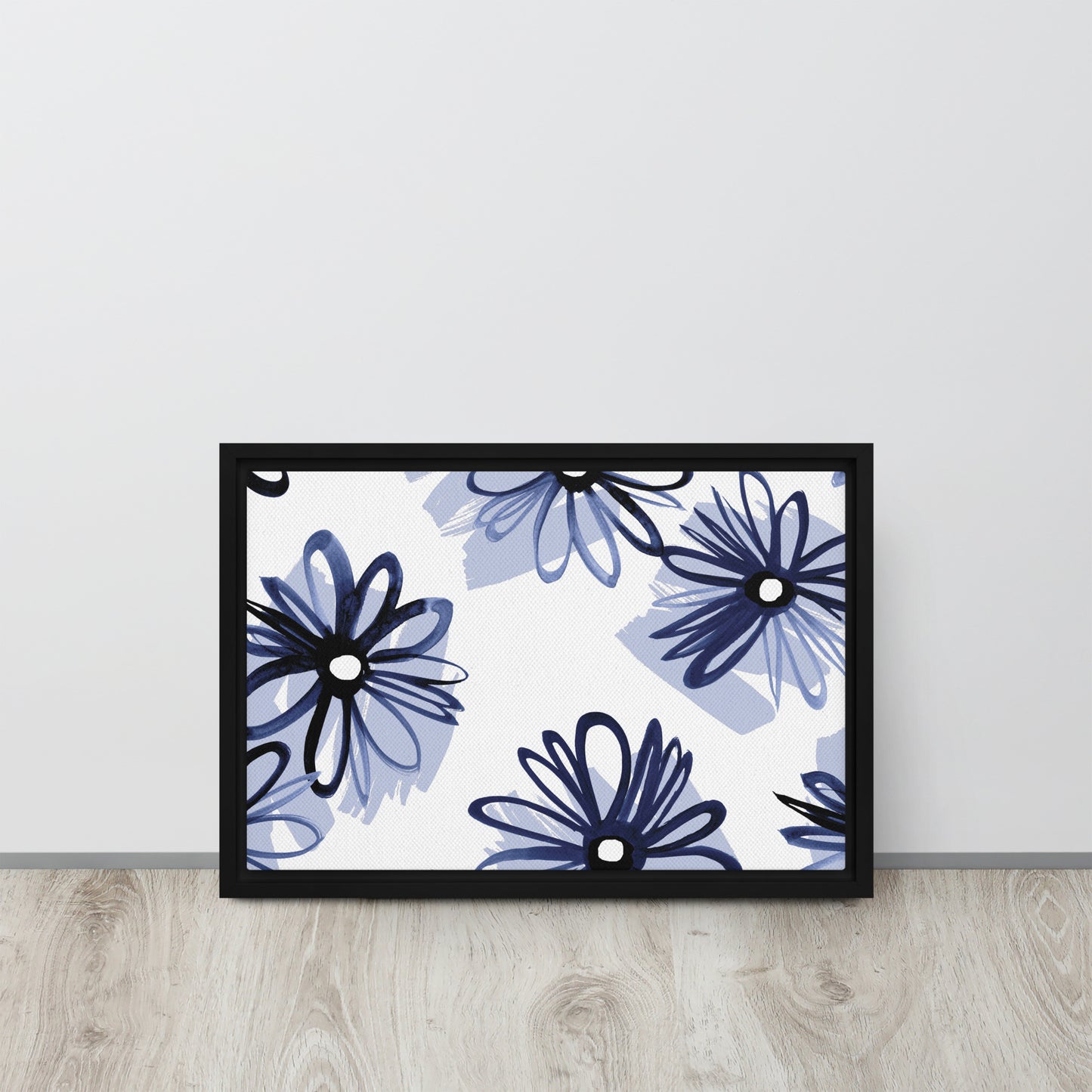 Blue. Framed canvas