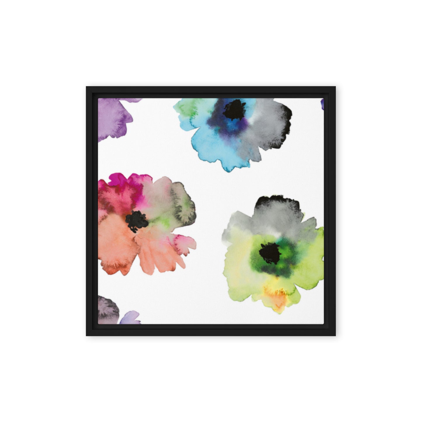 FLOWERS. Framed canvas