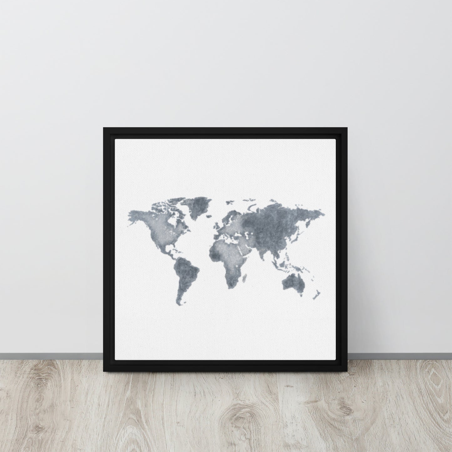 World Map (light) Framed canvas