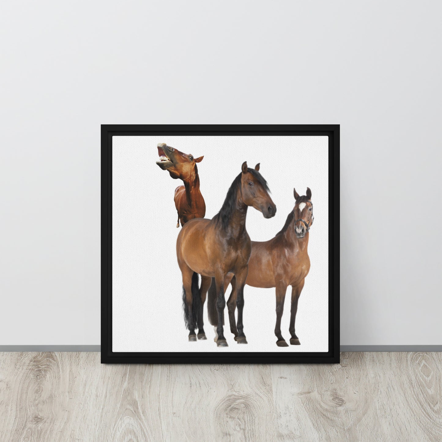 Horse Play. Framed canvas