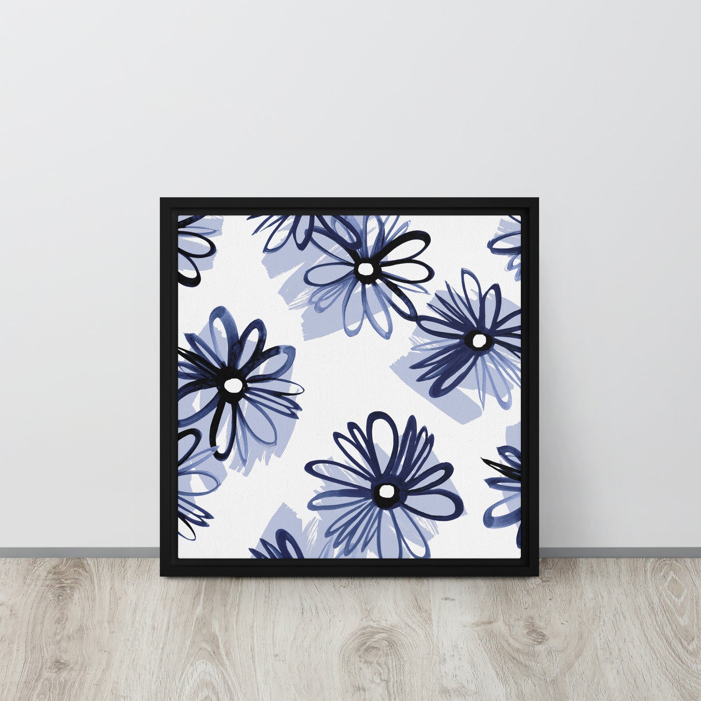 Blue. Framed canvas