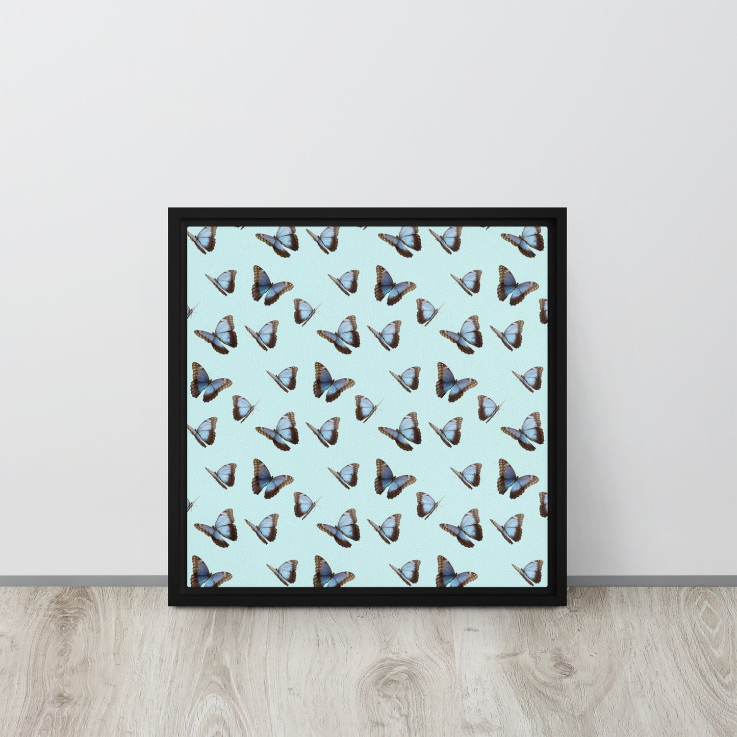 Blue Butterflies. Framed canvas