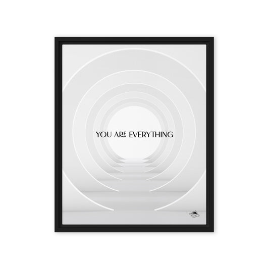 You are everything (spaceship icon) Framed canvas