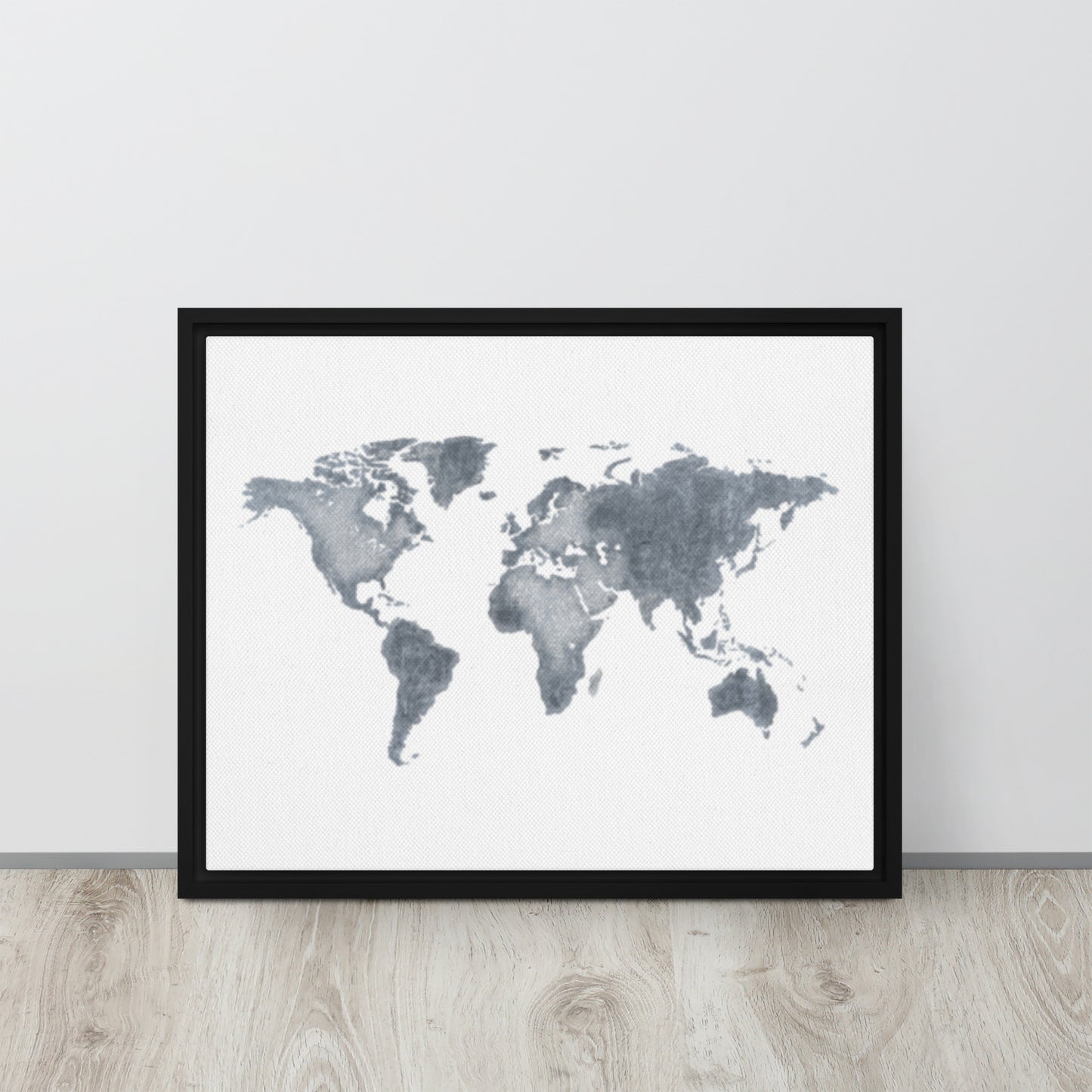 World Map (light) Framed canvas