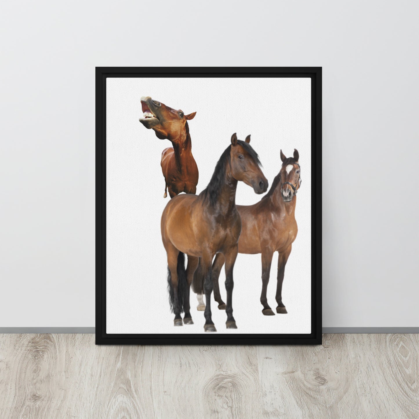 Horse Play. Framed canvas