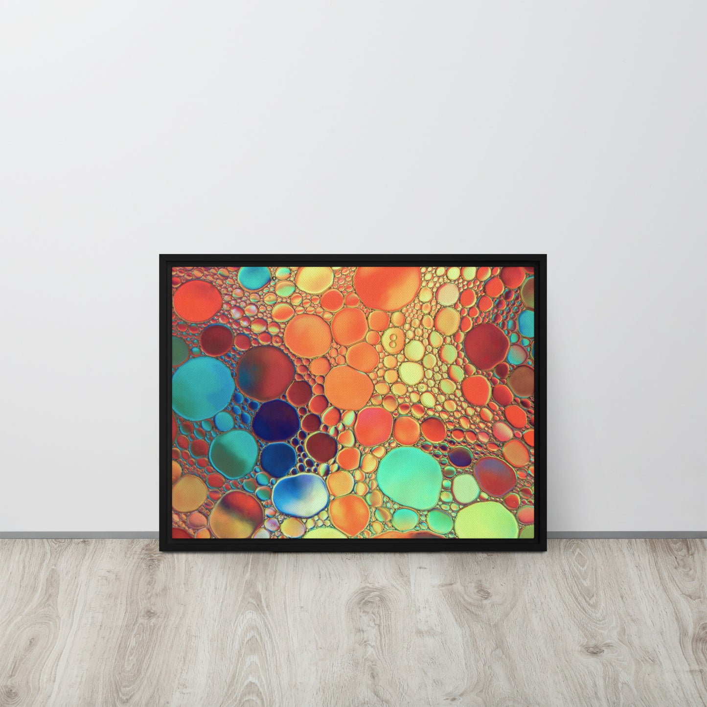 Bubbles 8. Framed canvas