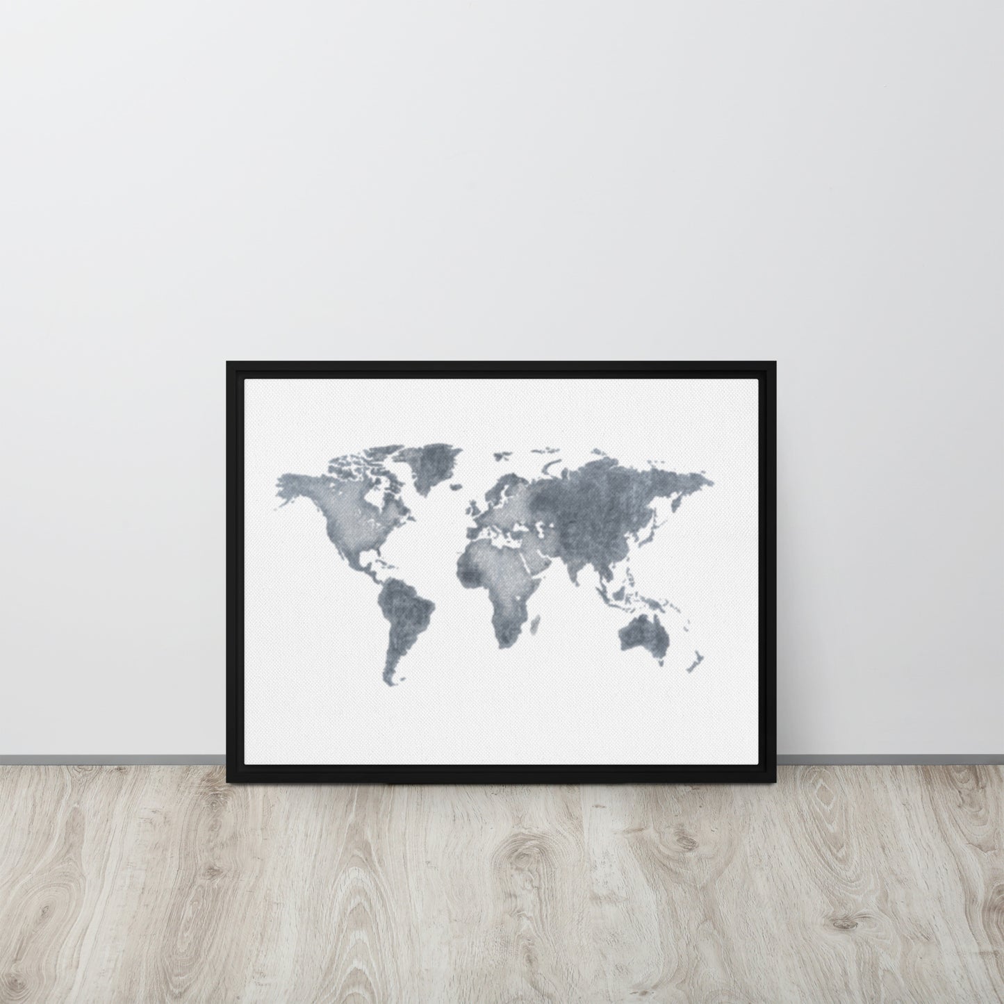 World Map (light) Framed canvas