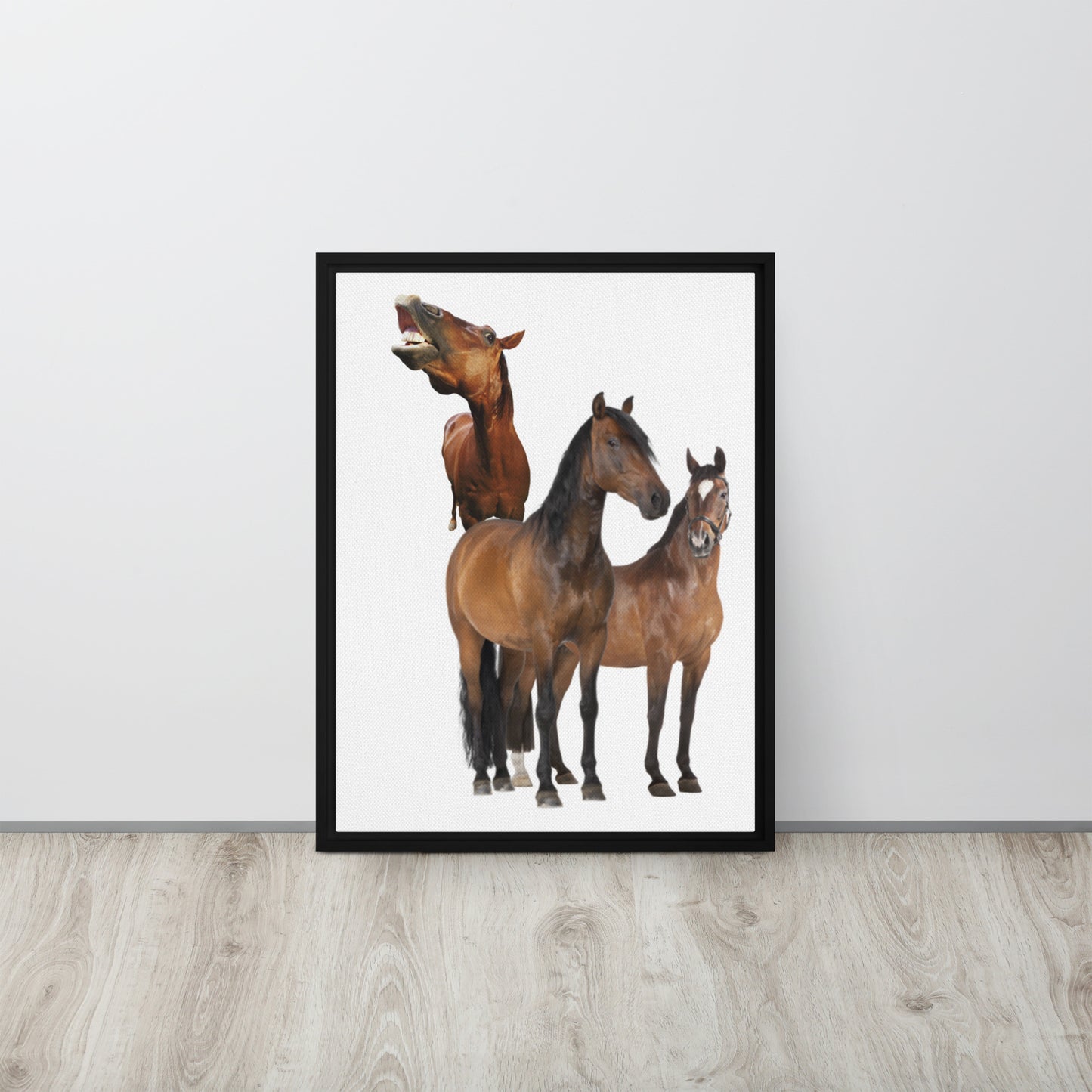 Horse Play. Framed canvas