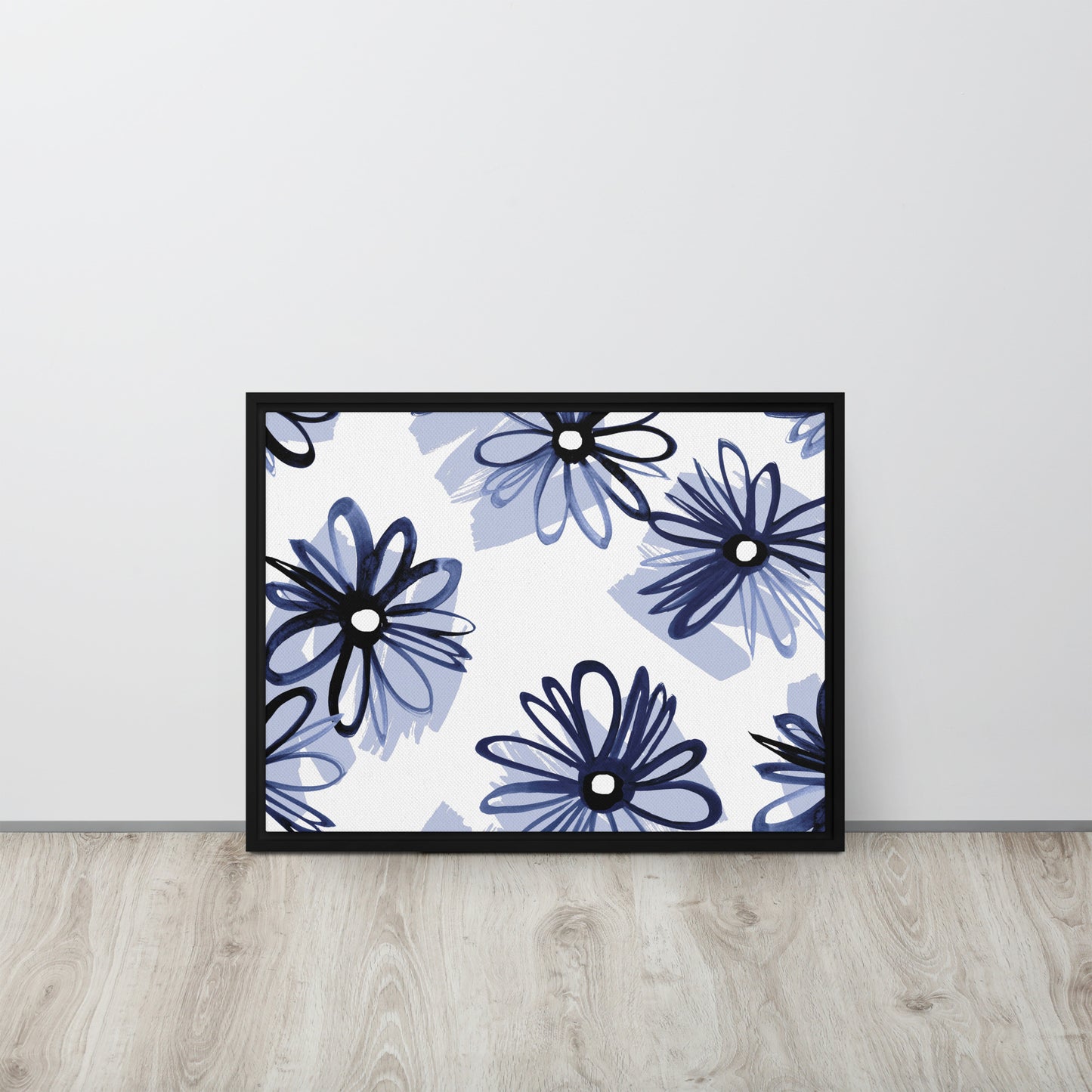 Blue. Framed canvas