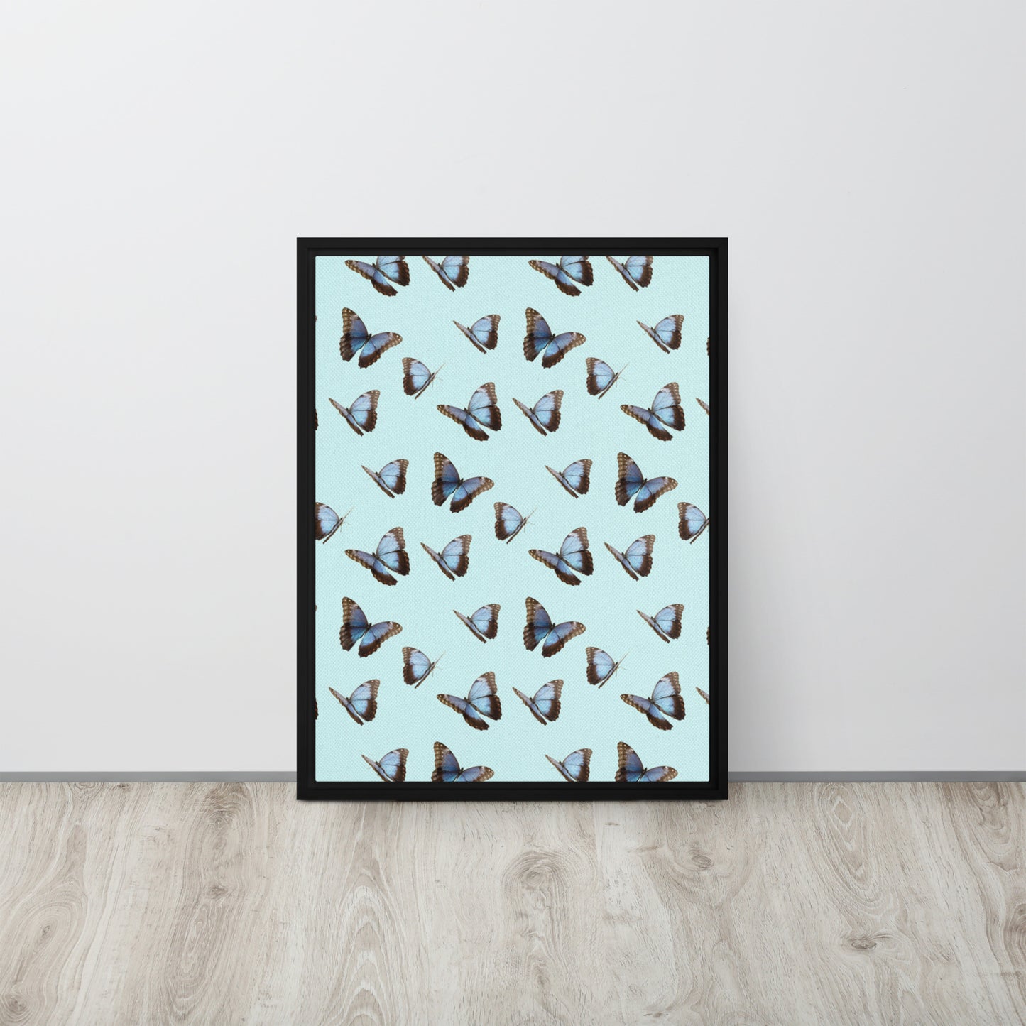 Blue Butterflies. Framed canvas