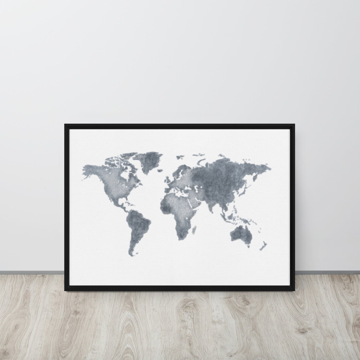 World Map (light) Framed canvas