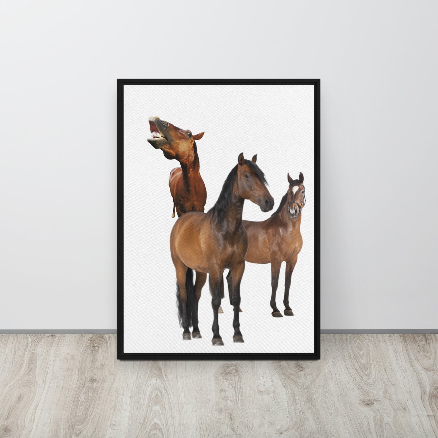 Horse Play. Framed canvas