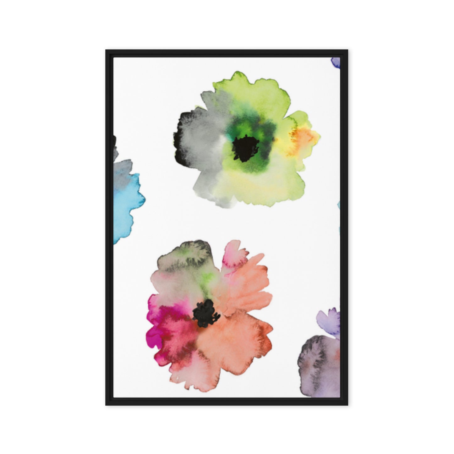 FLOWERS. Framed canvas