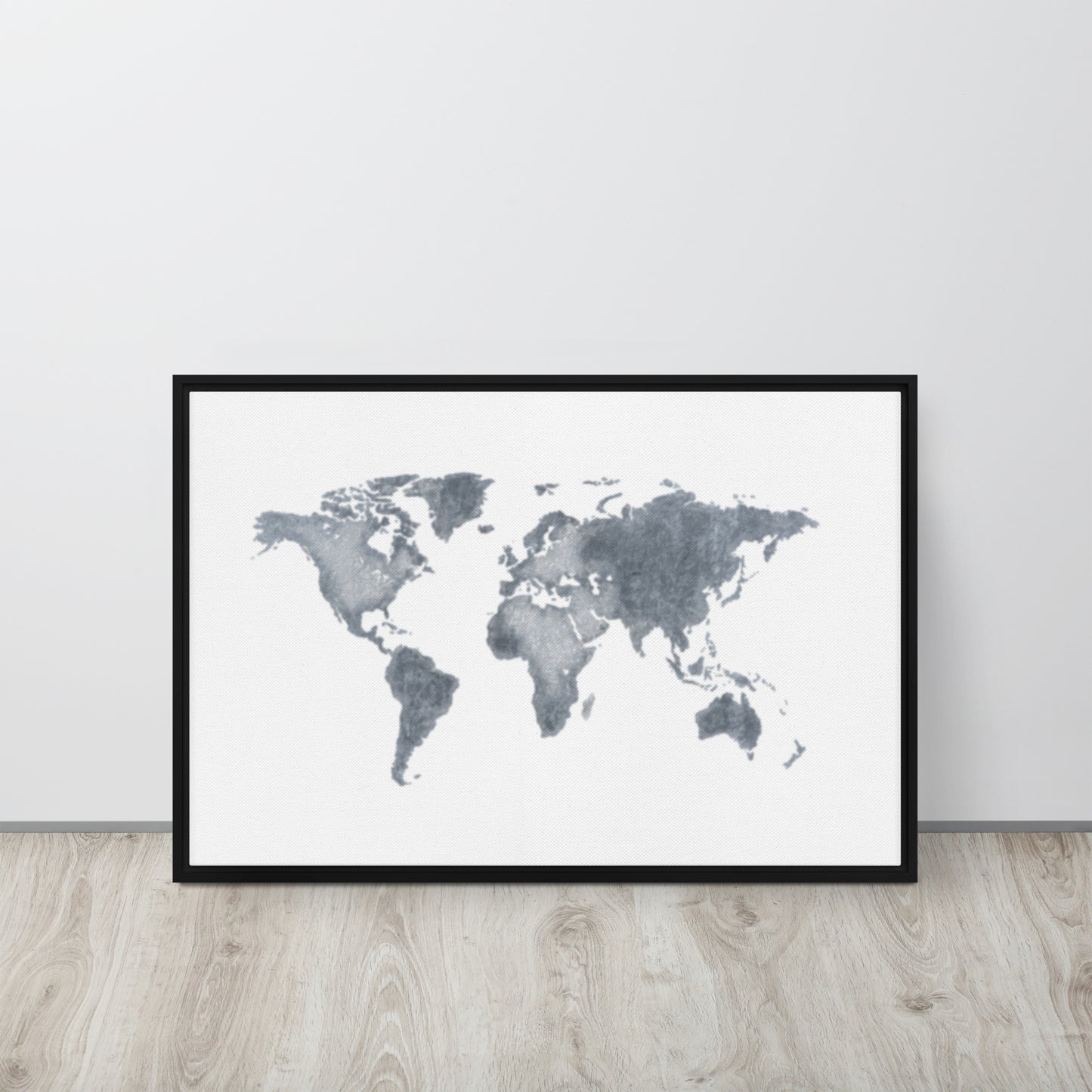 World Map (light) Framed canvas