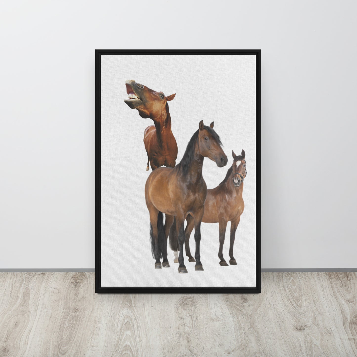 Horse Play. Framed canvas