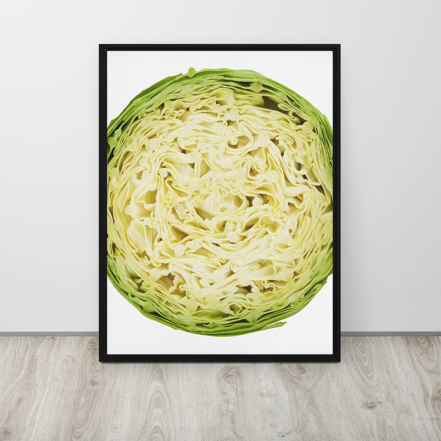 CABBAGE. Framed canvas