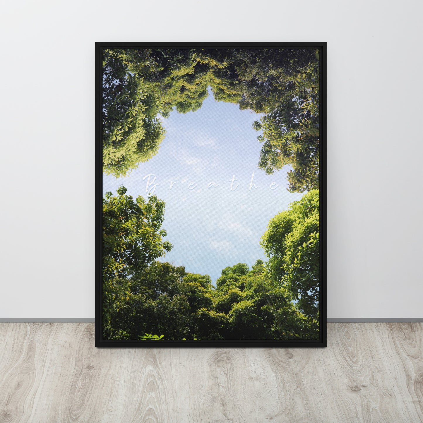 BREATHE. Framed canvas