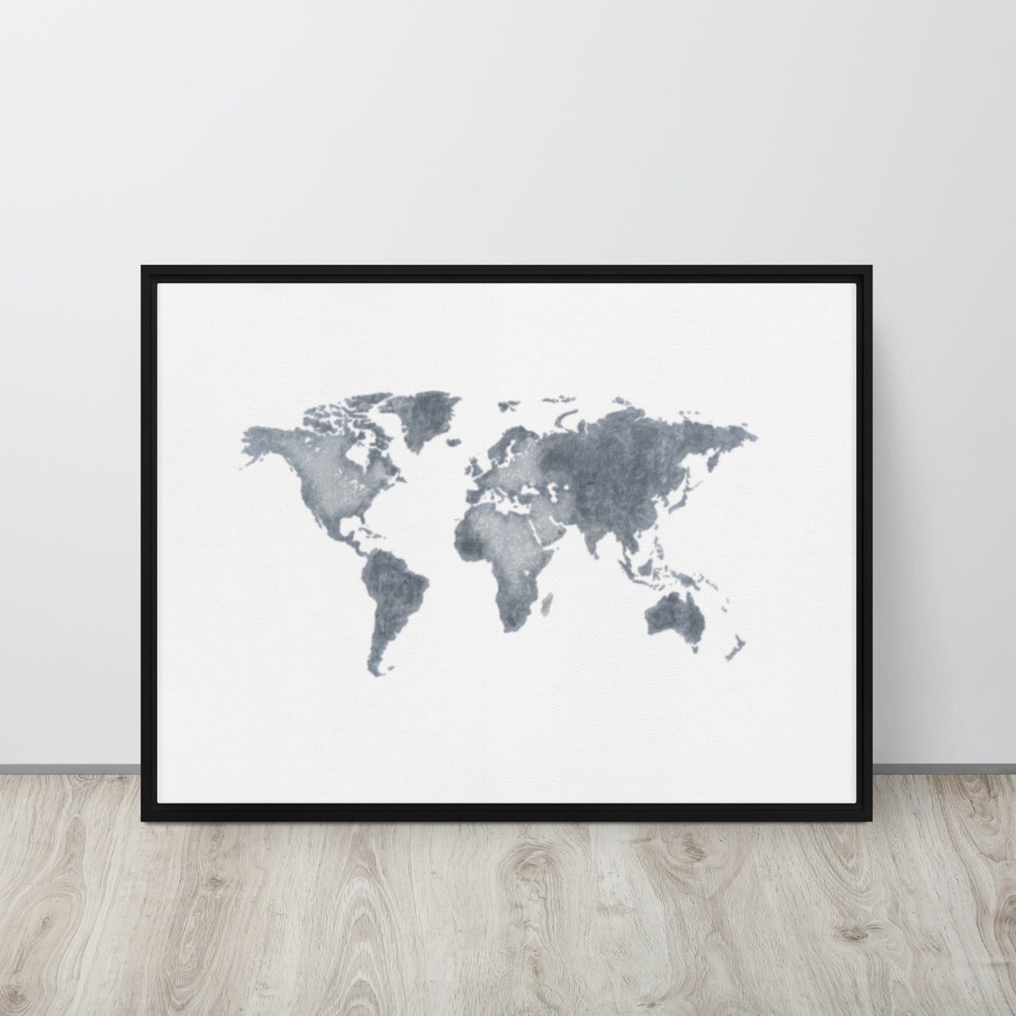 World Map (light) Framed canvas