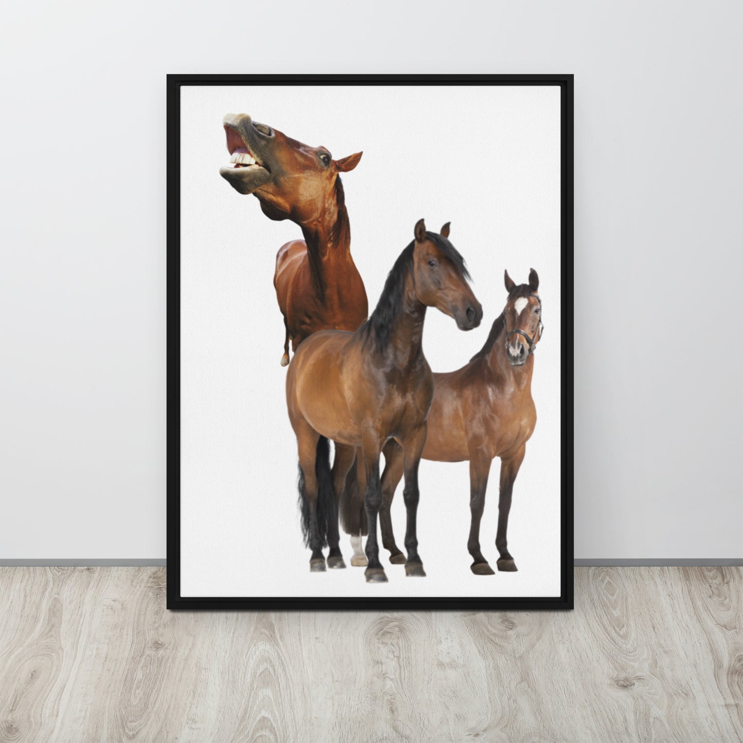 Horse Play. Framed canvas