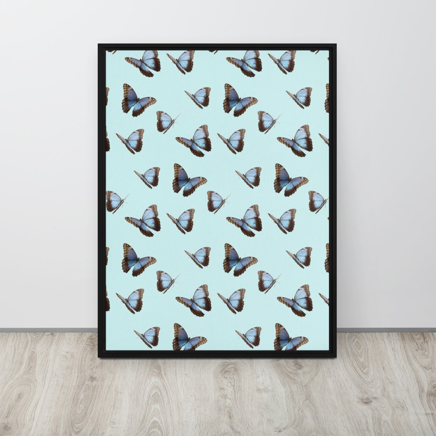 Blue Butterflies. Framed canvas