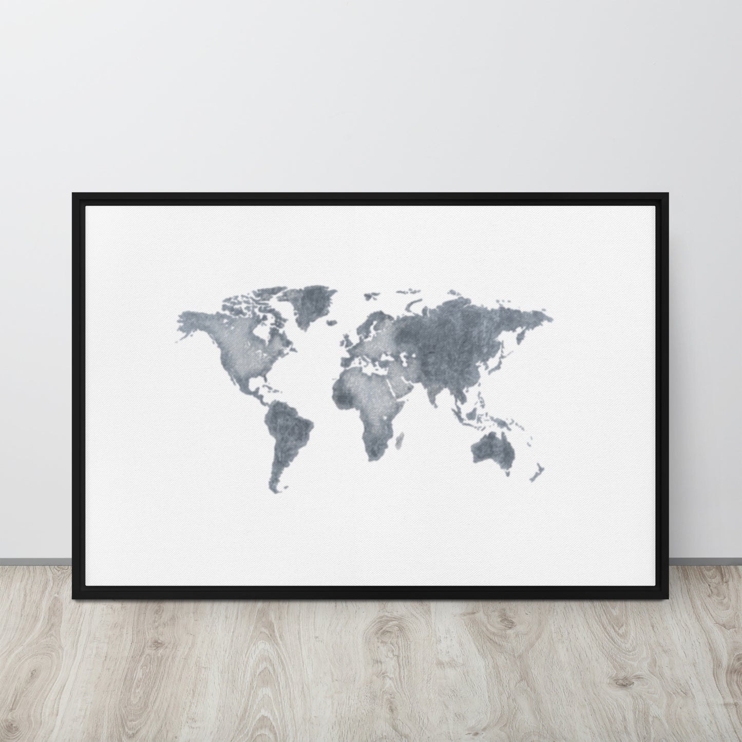 World Map (light) Framed canvas