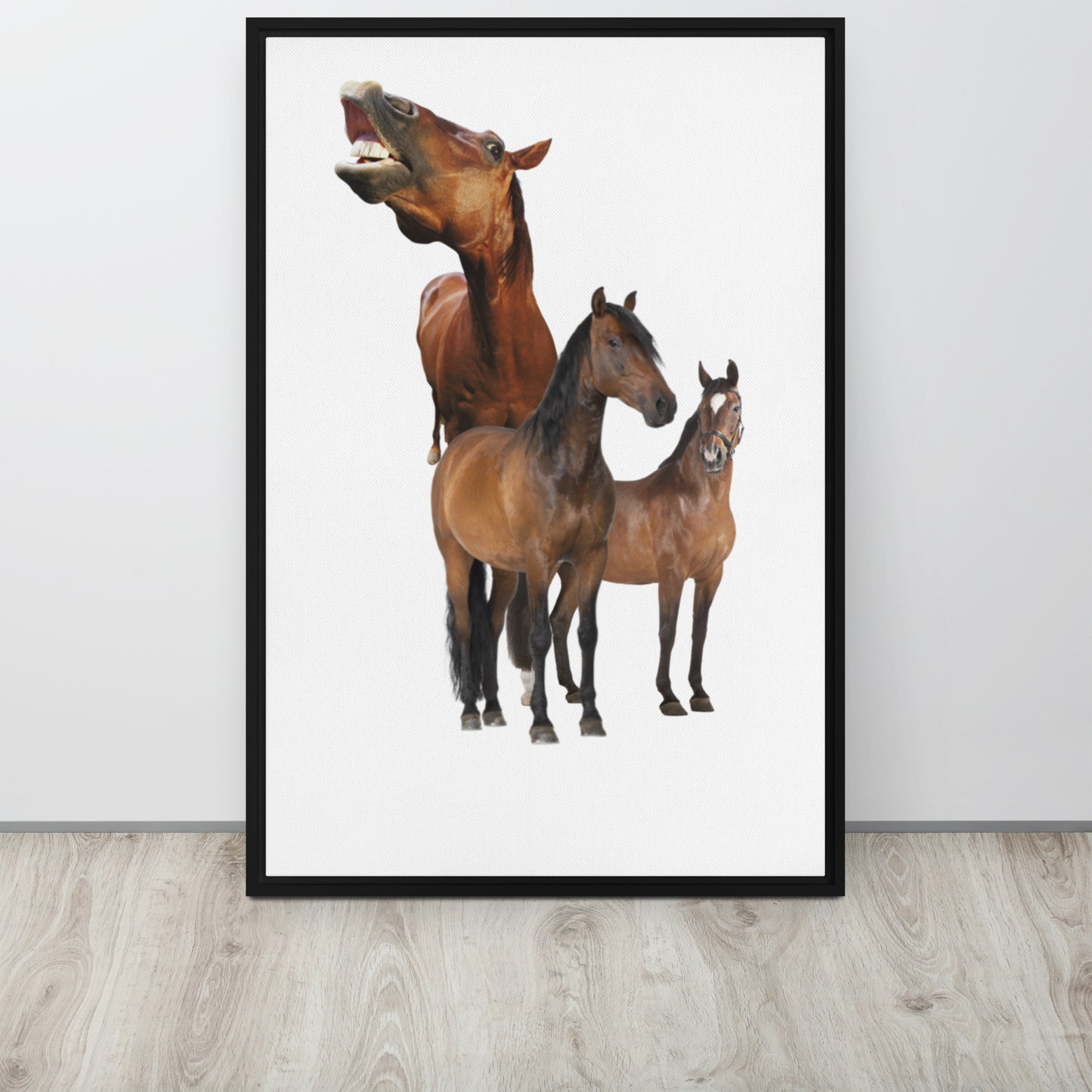 Horse Play. Framed canvas