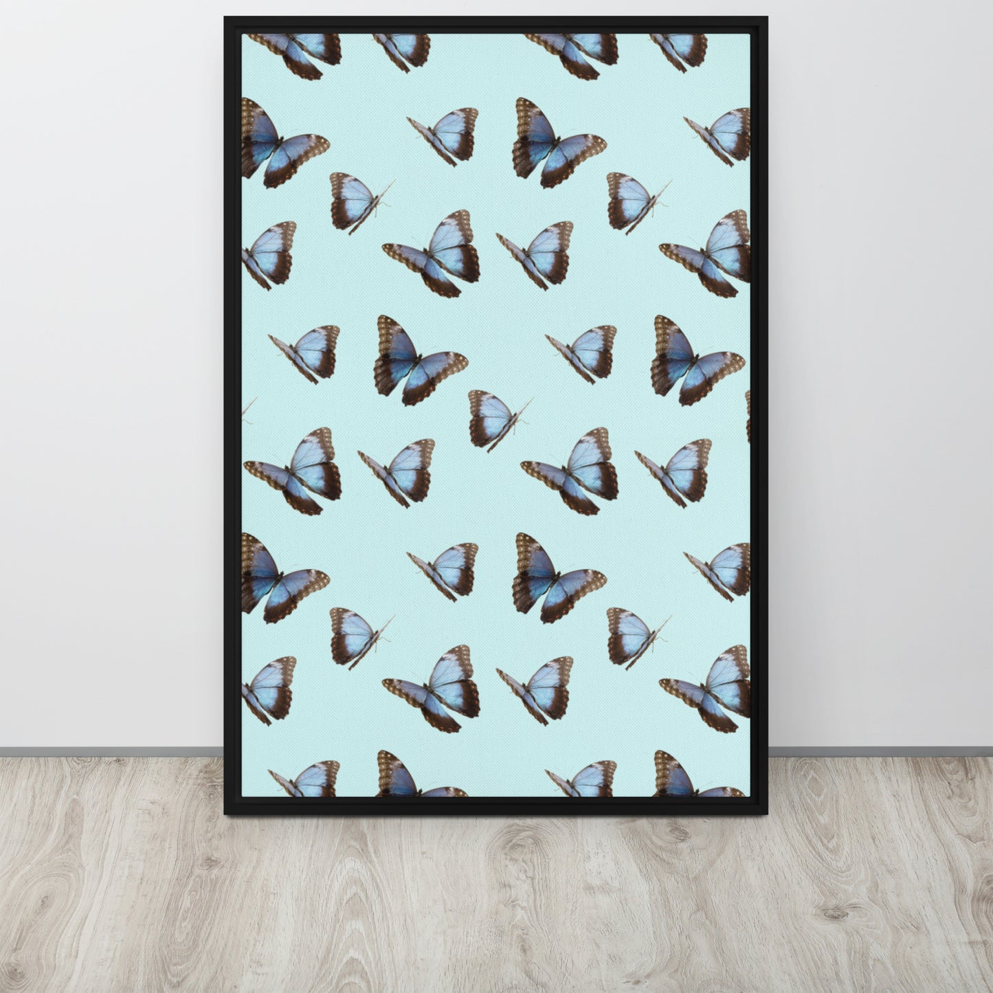 Blue Butterflies. Framed canvas