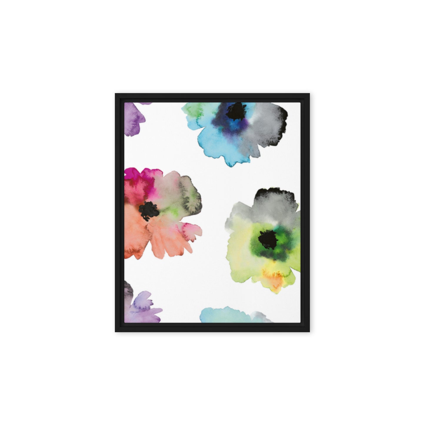 FLOWERS. Framed canvas