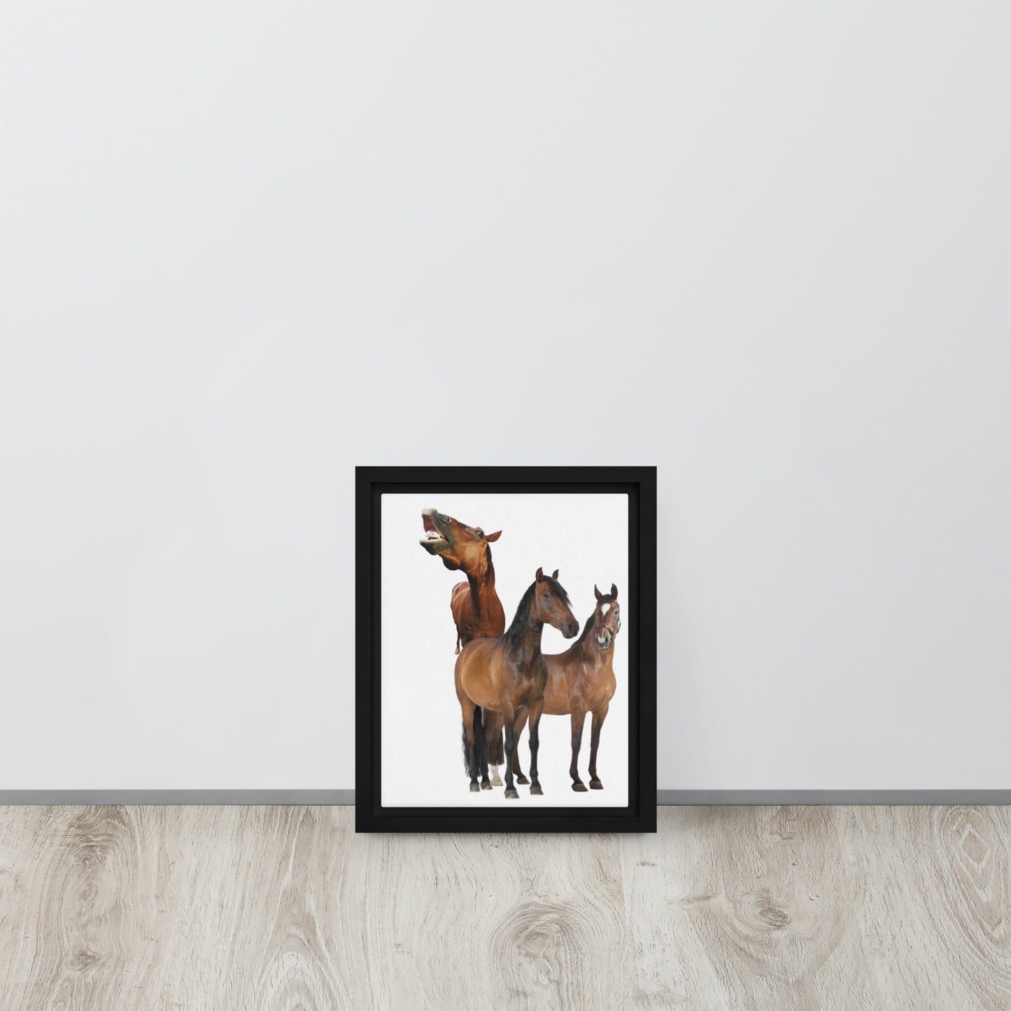 Horse Play. Framed canvas