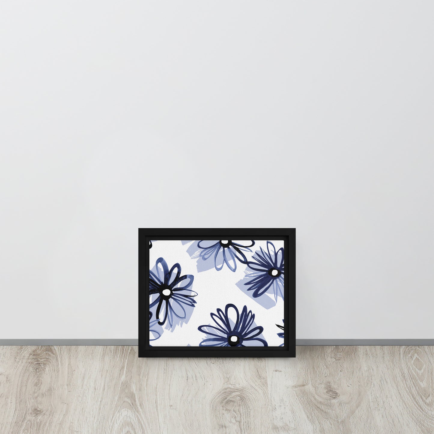 Blue. Framed canvas