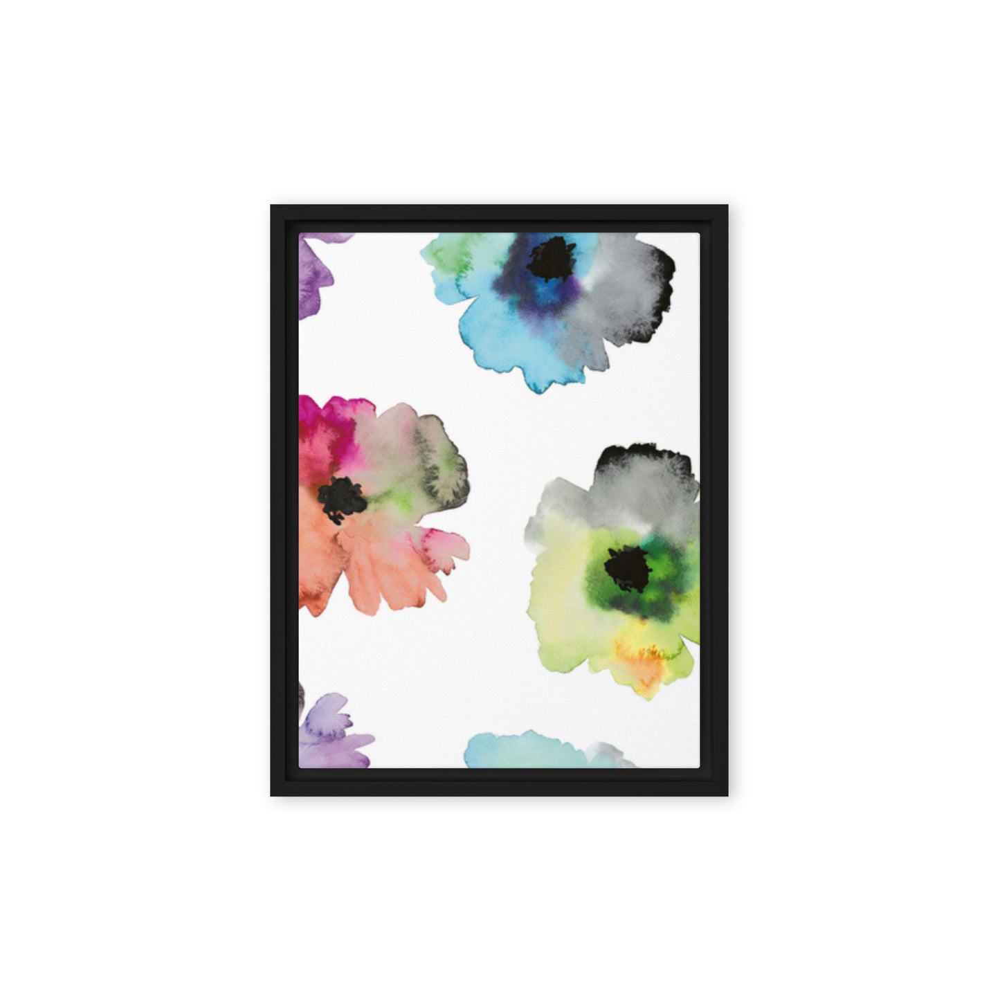 FLOWERS. Framed canvas