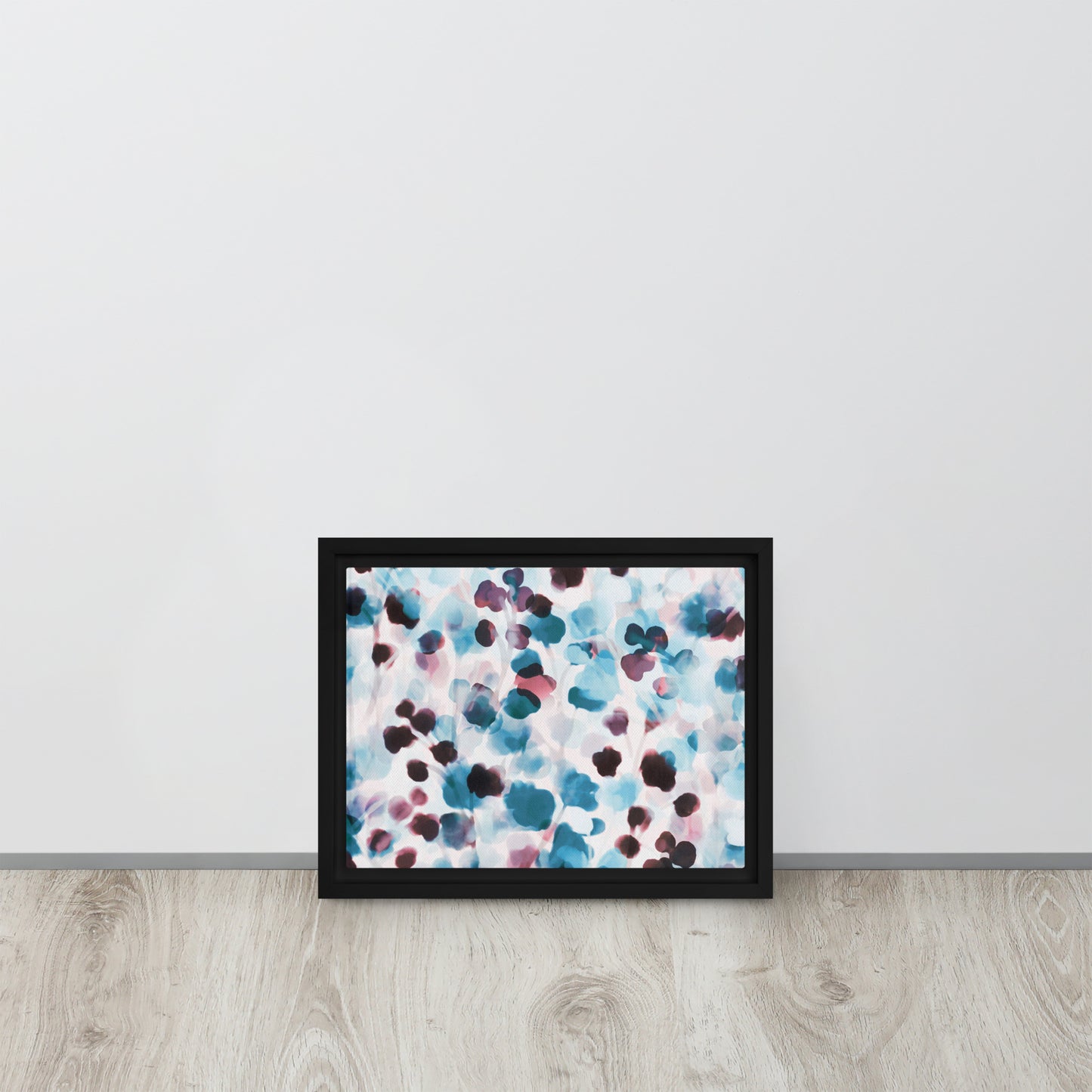 Blushing Blue. Framed canvas