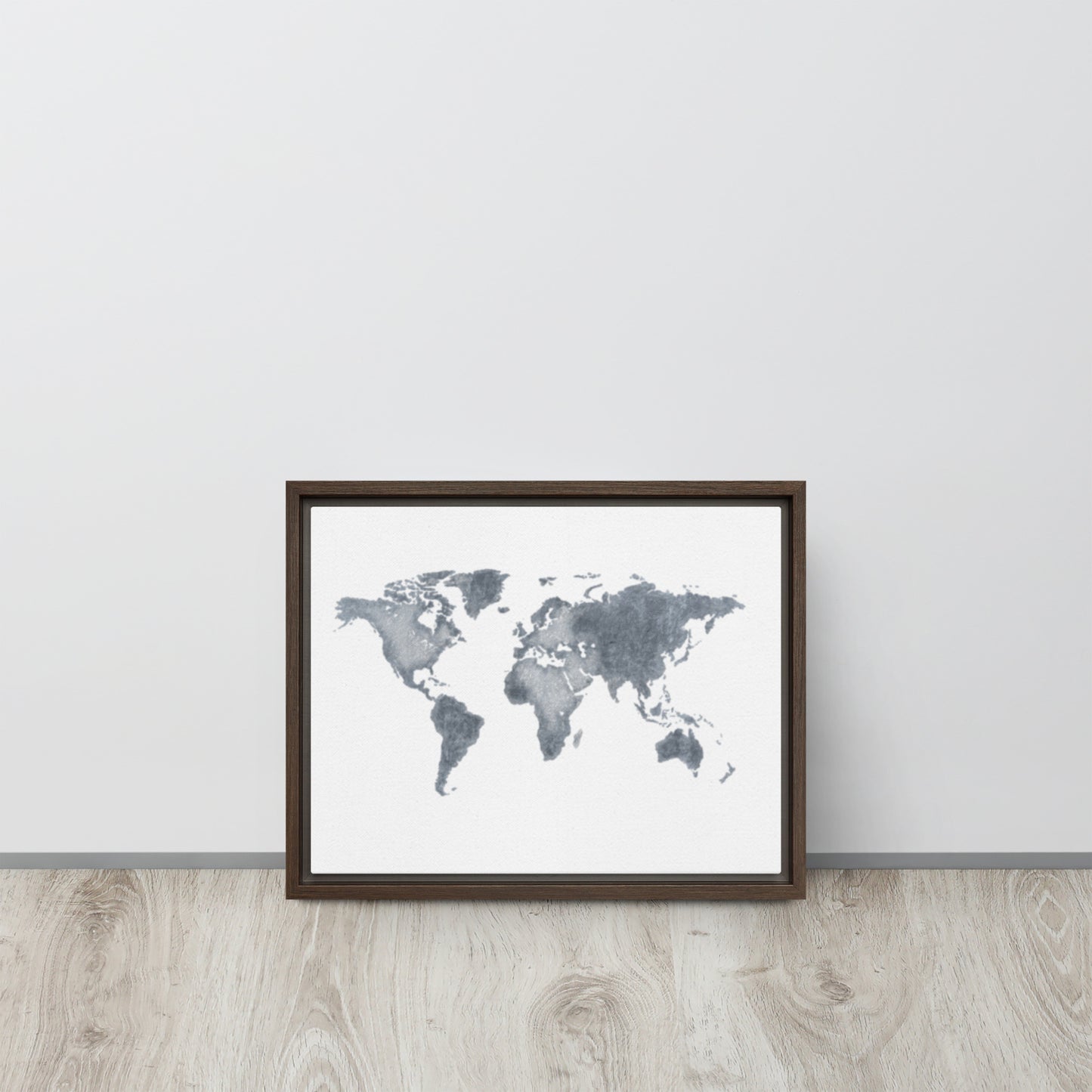 World Map (light) Framed canvas