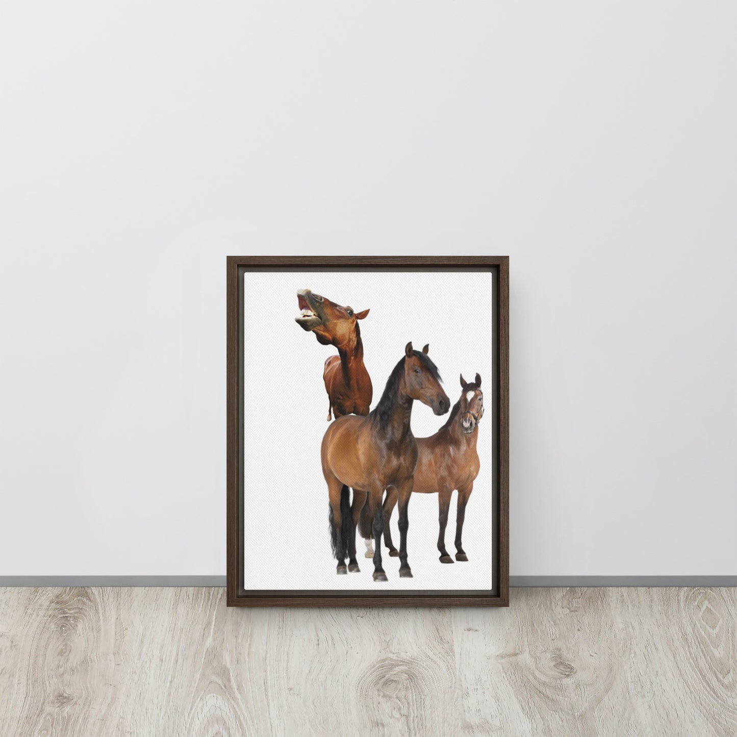 Horse Play. Framed canvas